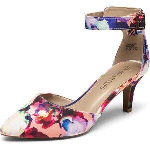 Women's Floral Lowpointed Low Heel Elegant Graceful Classic Comfortable Shoes